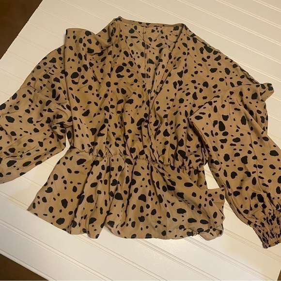 Shein Leopard Print Blouse - Picture 1 of 7